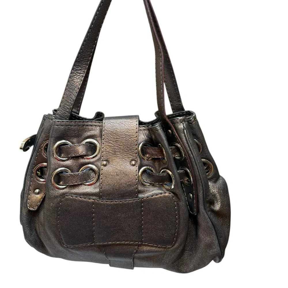 Jimmy Choo Metallic Leather Slouchy Shoulder Bag-see callouts